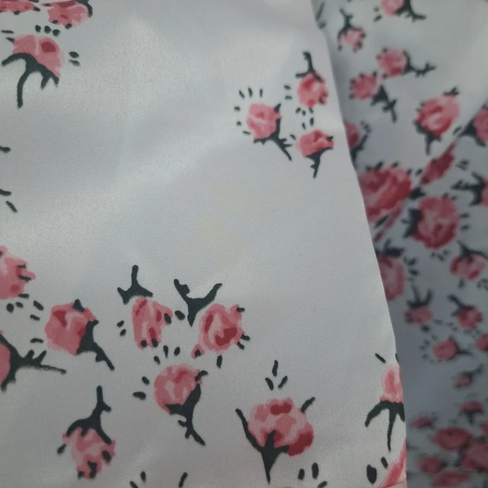 Morgan Lane x FabFitFun Floral Satin Robe White Pink Loungewear Coquette Boho